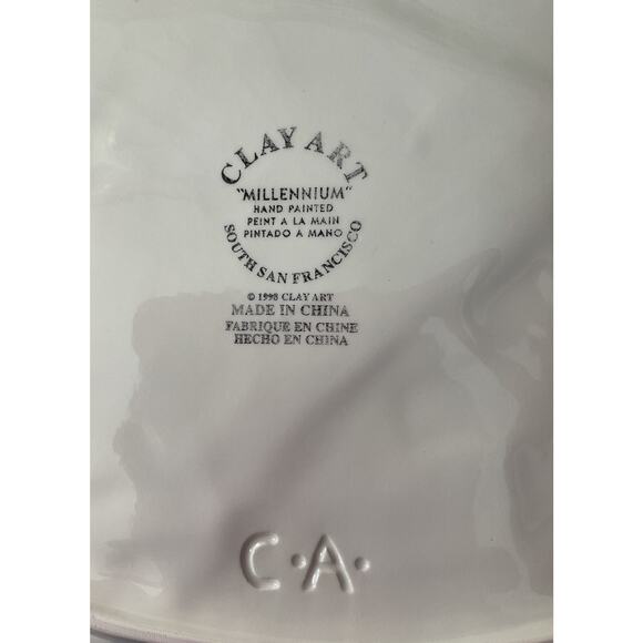 1998 Vintage Ceramic 2000 CHIP & DIP Millennium Party Tray& Bowl, Clay Art NIB - Picture 7 of 10